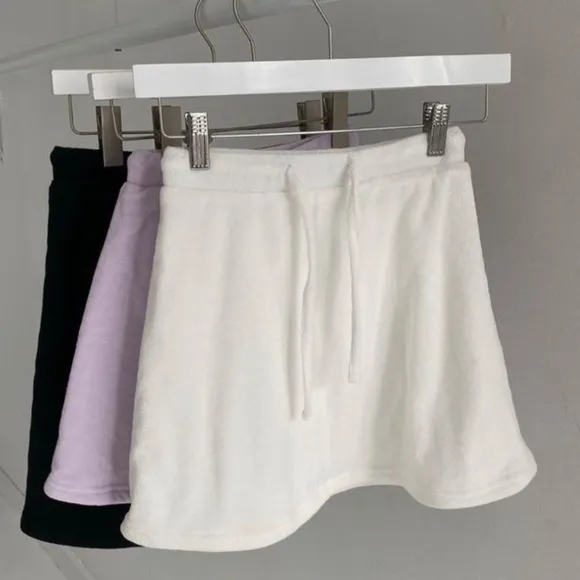 437 White Towel Terry Cloth Ellie Skirt