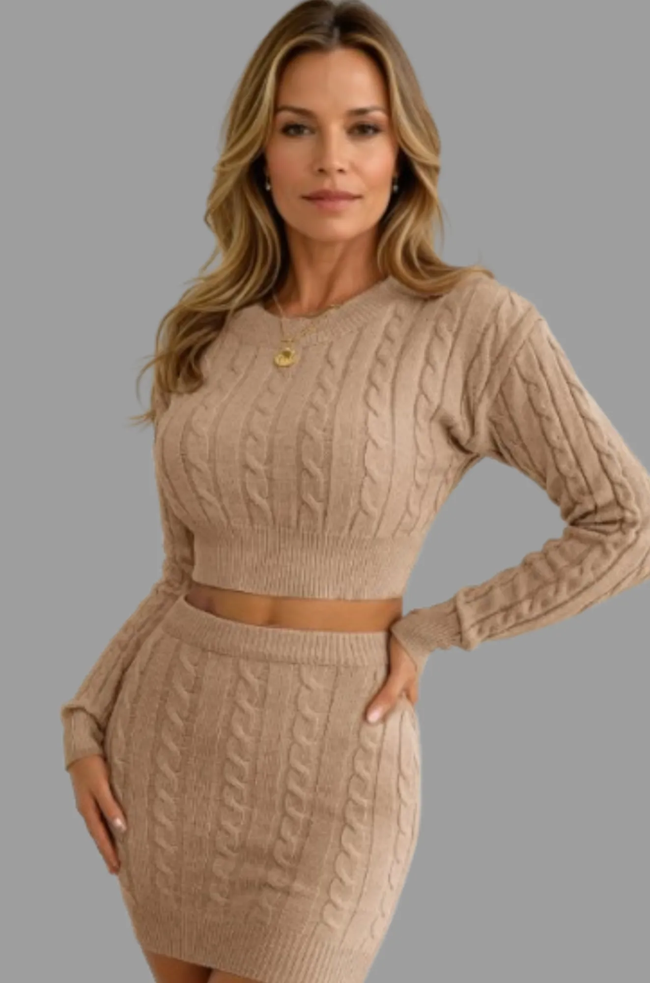 Alicia - Cozy Elegance Two-Piece Set for Woman