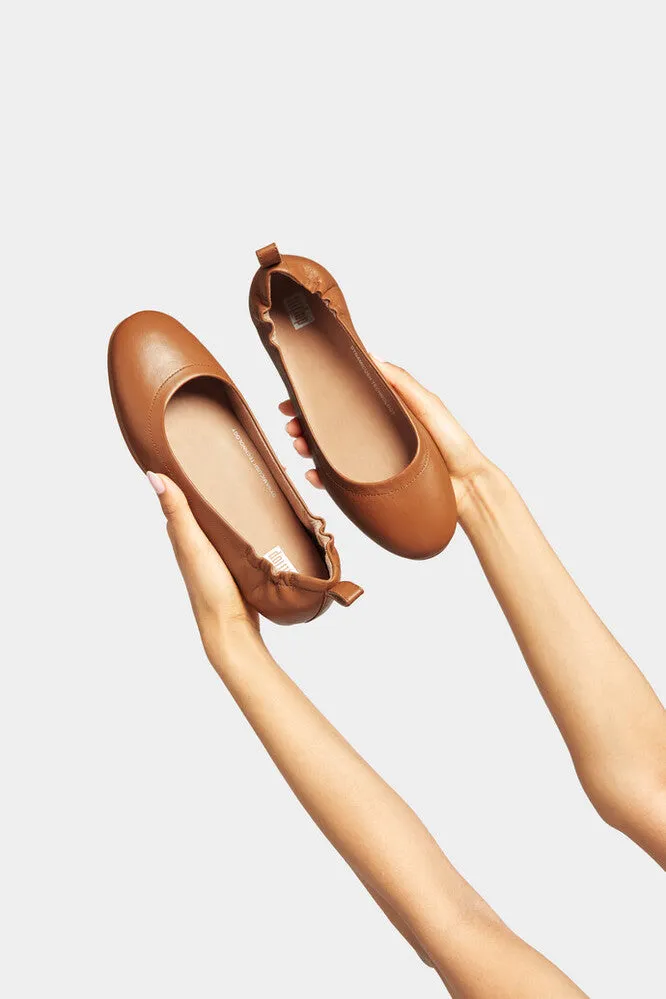 Allegro Soft Leather Ballet Flats in Light Tan