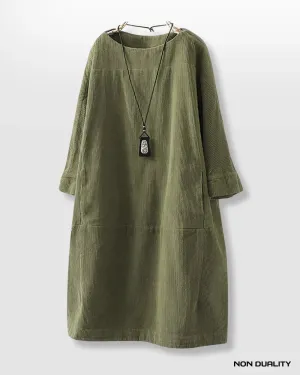 Amelia | Vintage Corduroy Relaxed Dress
