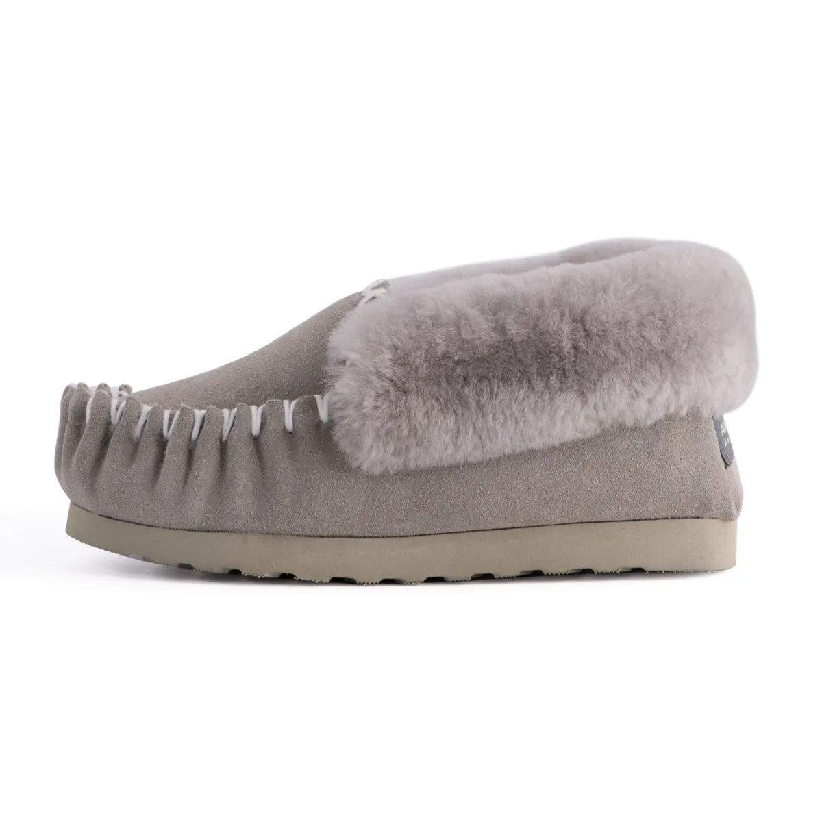 AUS WOOLI HAND STITCHED WOMENS SHEEPSKIN MOCCASIN - Light Grey