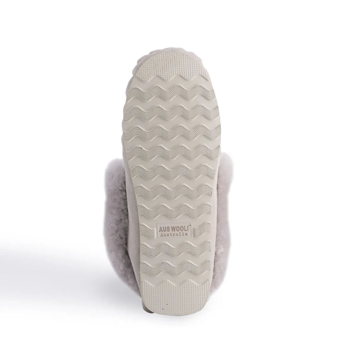 AUS WOOLI HAND STITCHED WOMENS SHEEPSKIN MOCCASIN - Light Grey