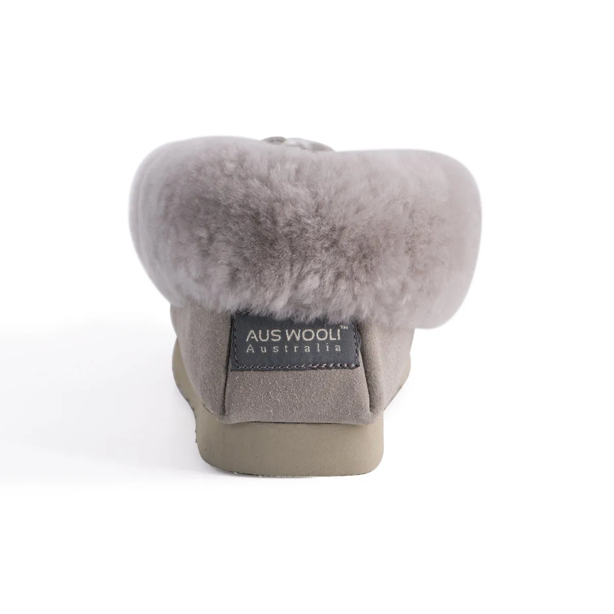 AUS WOOLI HAND STITCHED WOMENS SHEEPSKIN MOCCASIN - Light Grey