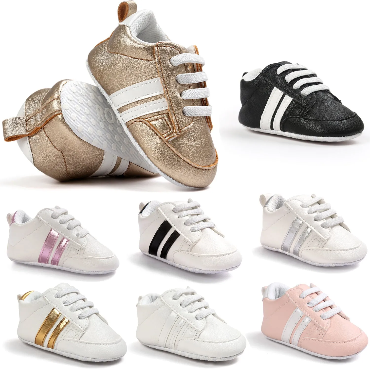 Baby Boy & Girl Moccasins Shoes – Non-slip PU Leather First Walkers for Infants