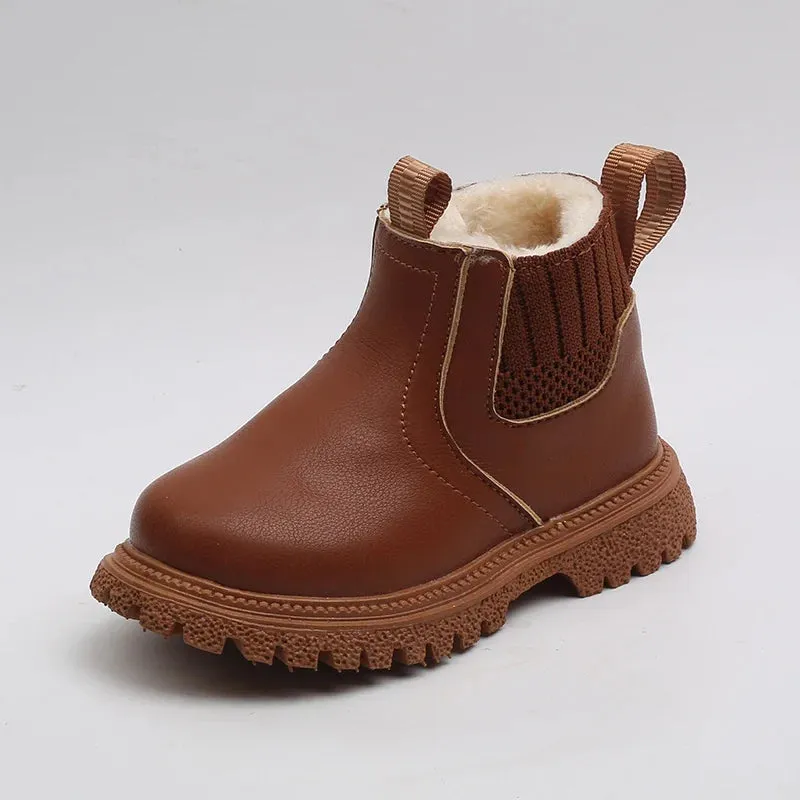 Baby Kids Short Boots Super Warm Girls Boys Shoes PU Leather Children Boots Fashion Toddler Boots Kids Snow Shoes