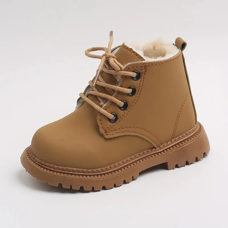 Baby Kids Short Boots Super Warm Girls Boys Shoes PU Leather Children Boots Fashion Toddler Boots Kids Snow Shoes