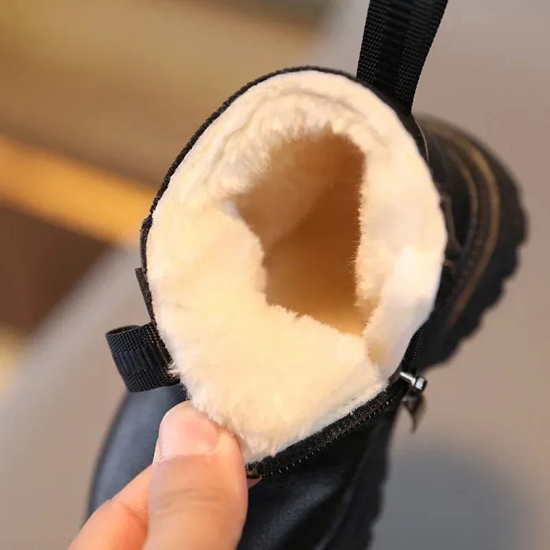 Baby Kids Short Boots Super Warm Girls Boys Shoes PU Leather Children Boots Fashion Toddler Boots Kids Snow Shoes