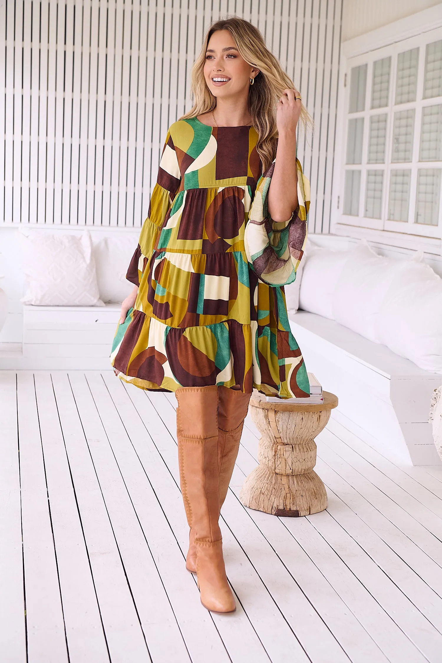 Bardot Print Sander Mini Dress
