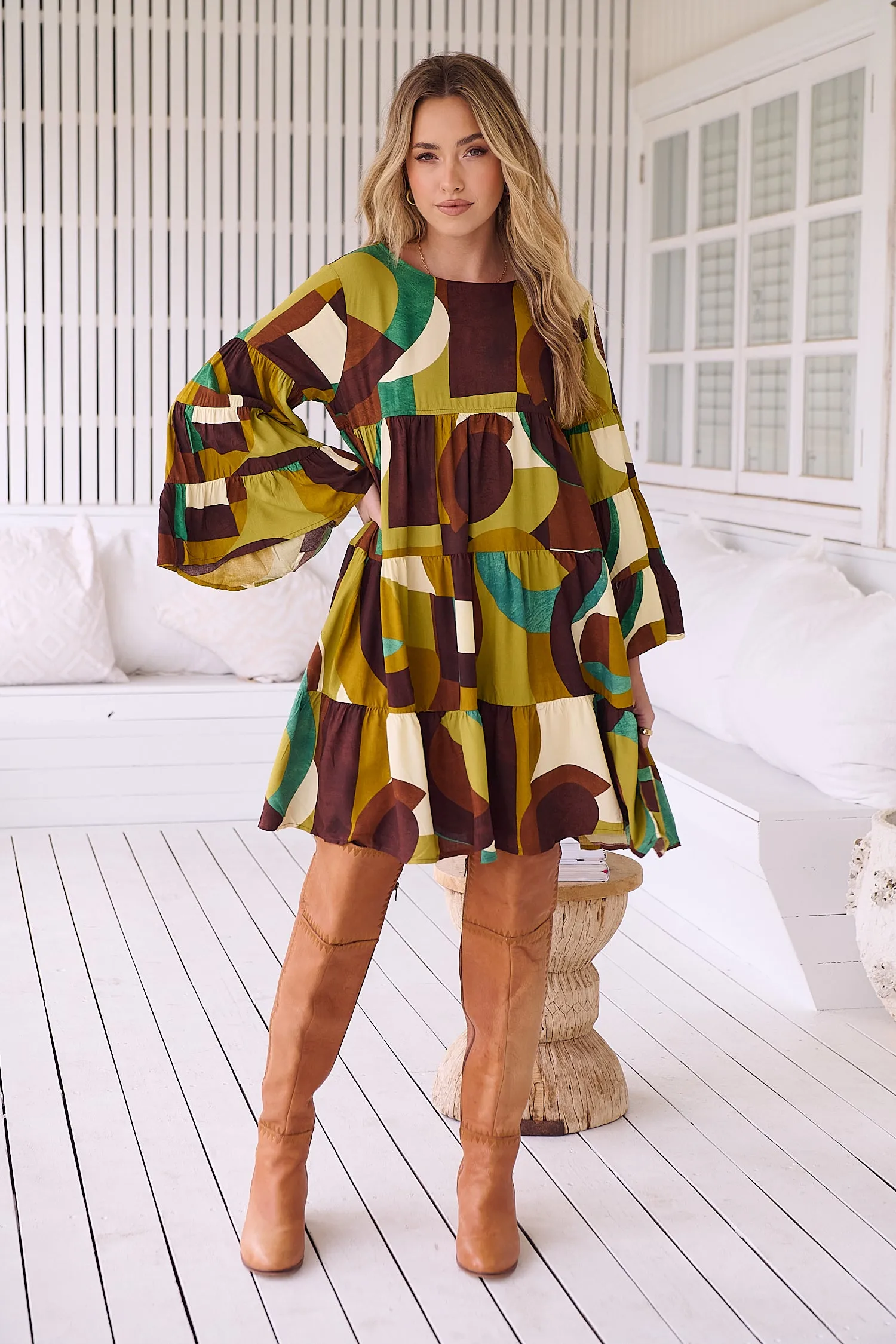 Bardot Print Sander Mini Dress