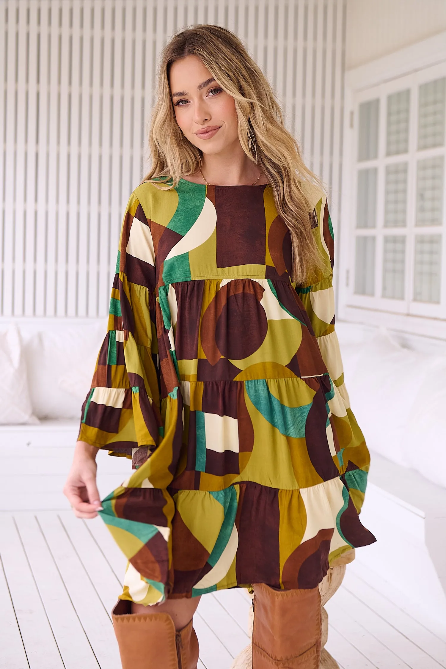 Bardot Print Sander Mini Dress