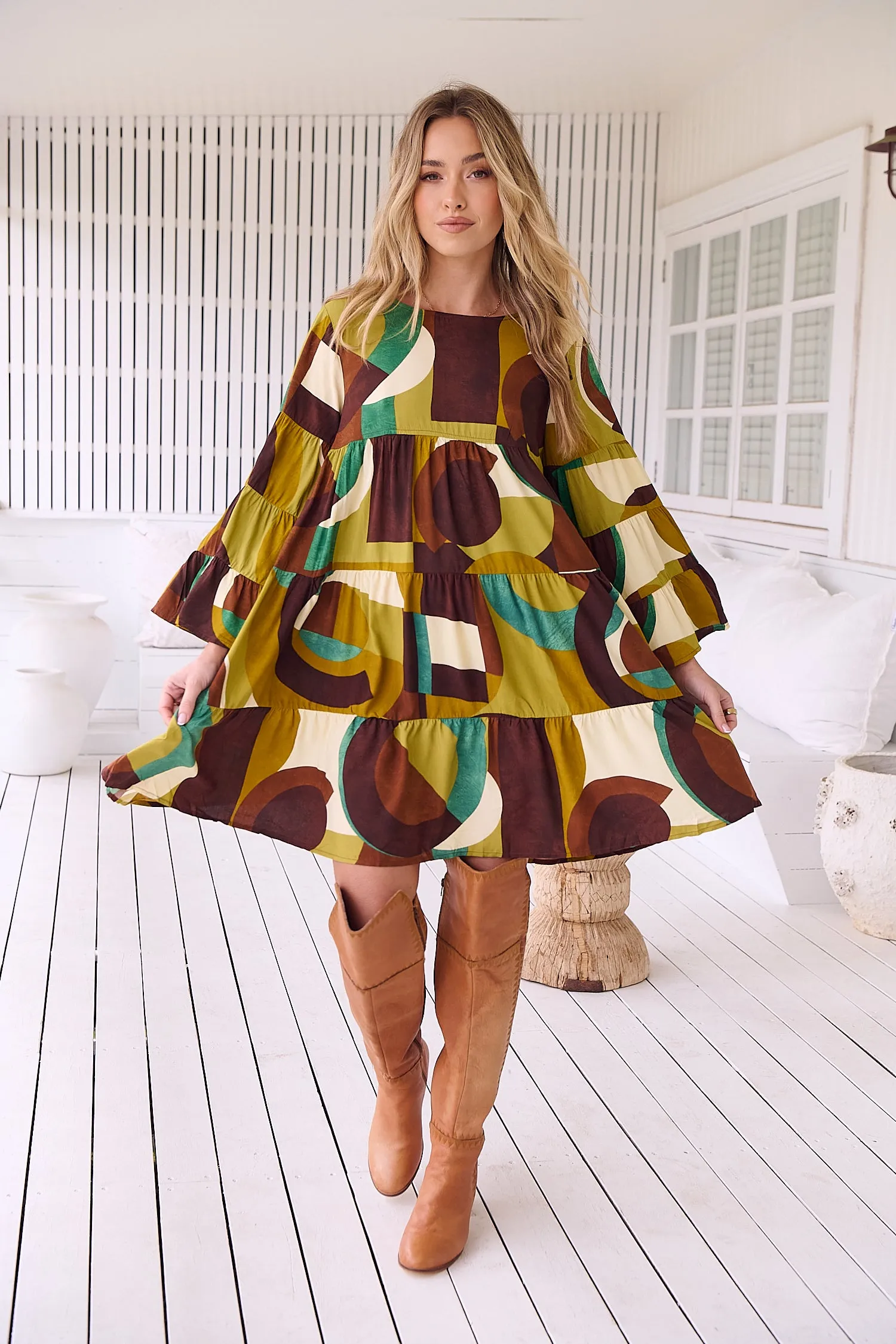 Bardot Print Sander Mini Dress