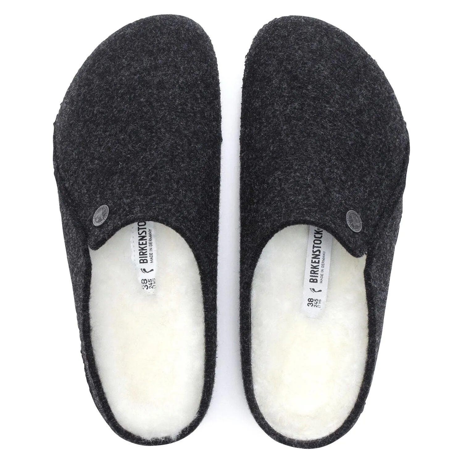 Birkenstock Zermatt Wool Felt Shearling Anthracite & Light Grey