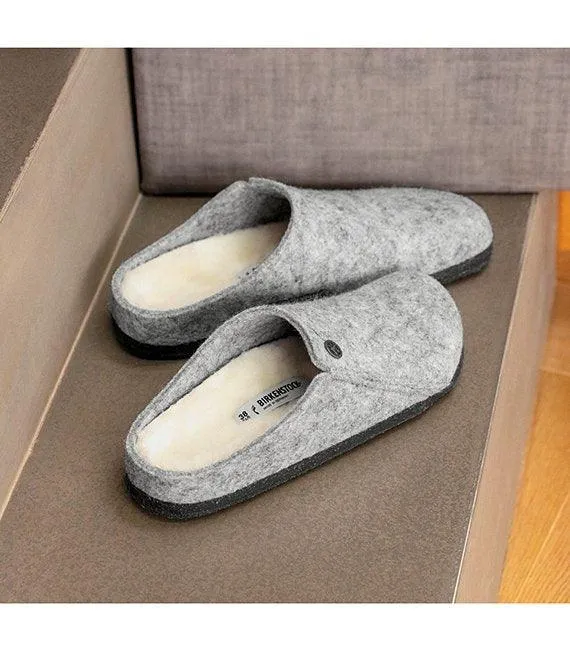 Birkenstock Zermatt Wool Felt Shearling Anthracite & Light Grey
