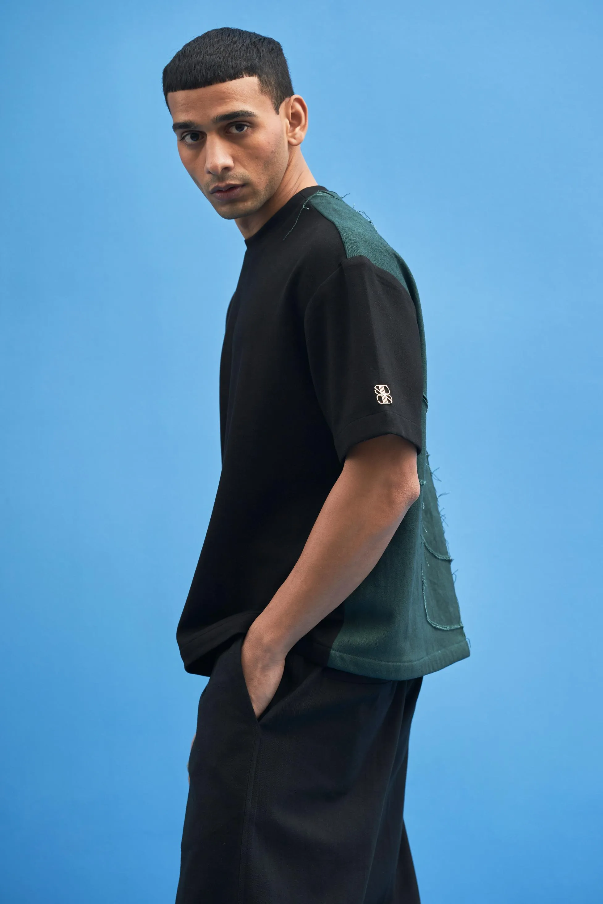 Black Shoji Patch Work T-Shirt
