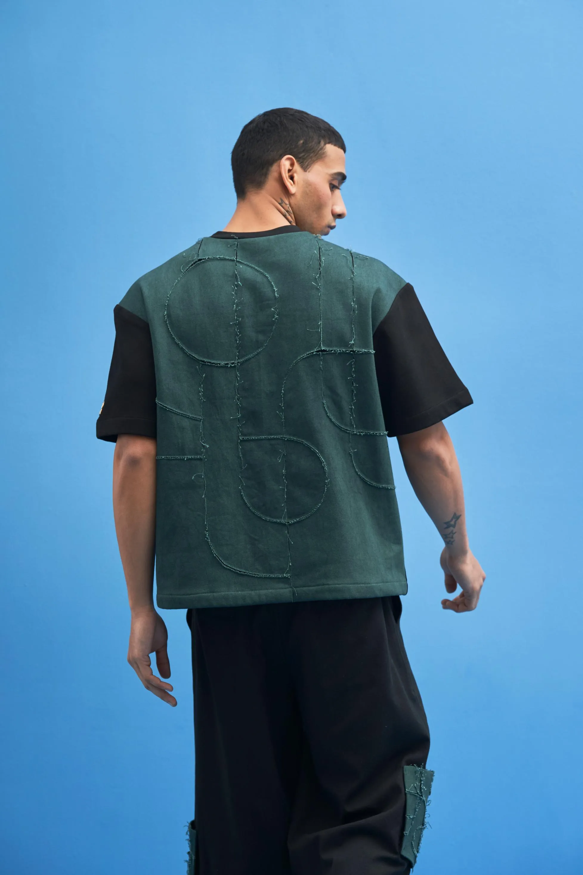 Black Shoji Patch Work T-Shirt