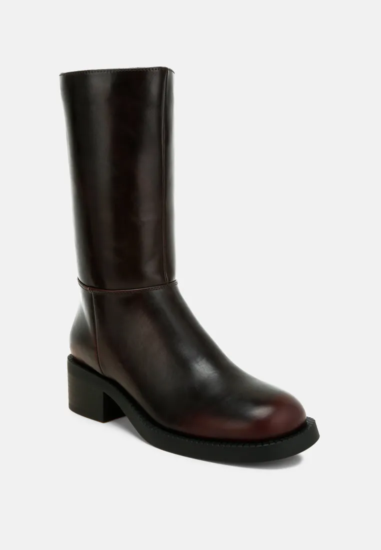 Block Heel Calf Boots By RUW