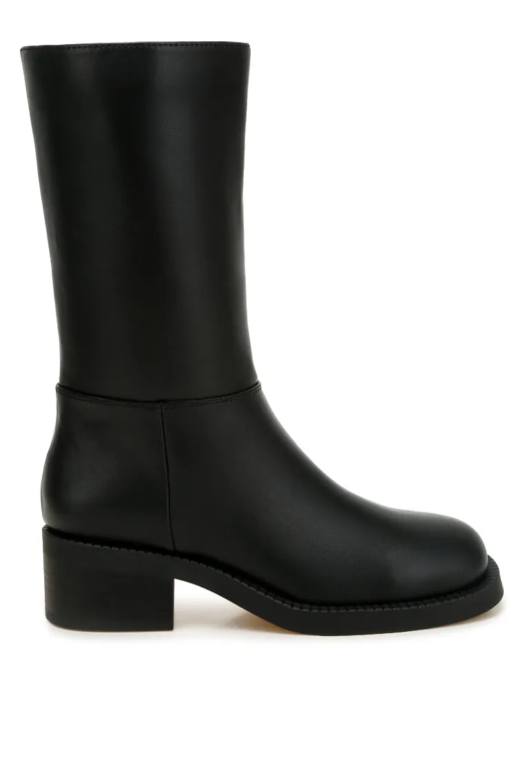 Block Heel Calf Boots By RUW