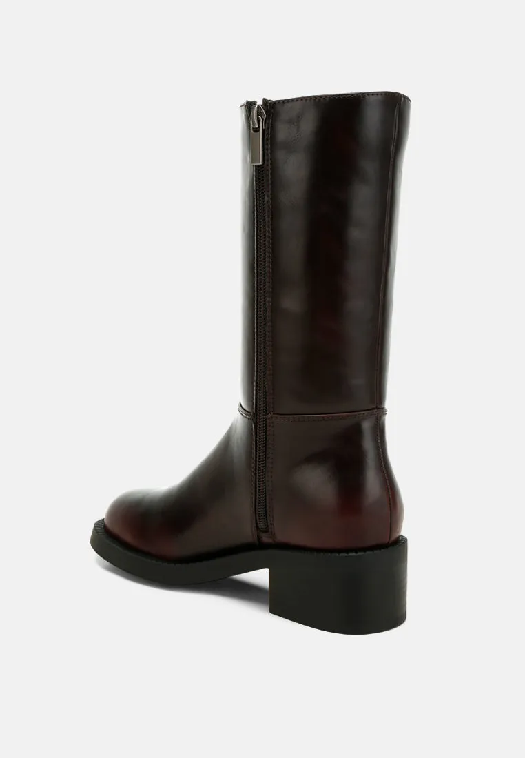 Block Heel Calf Boots By RUW