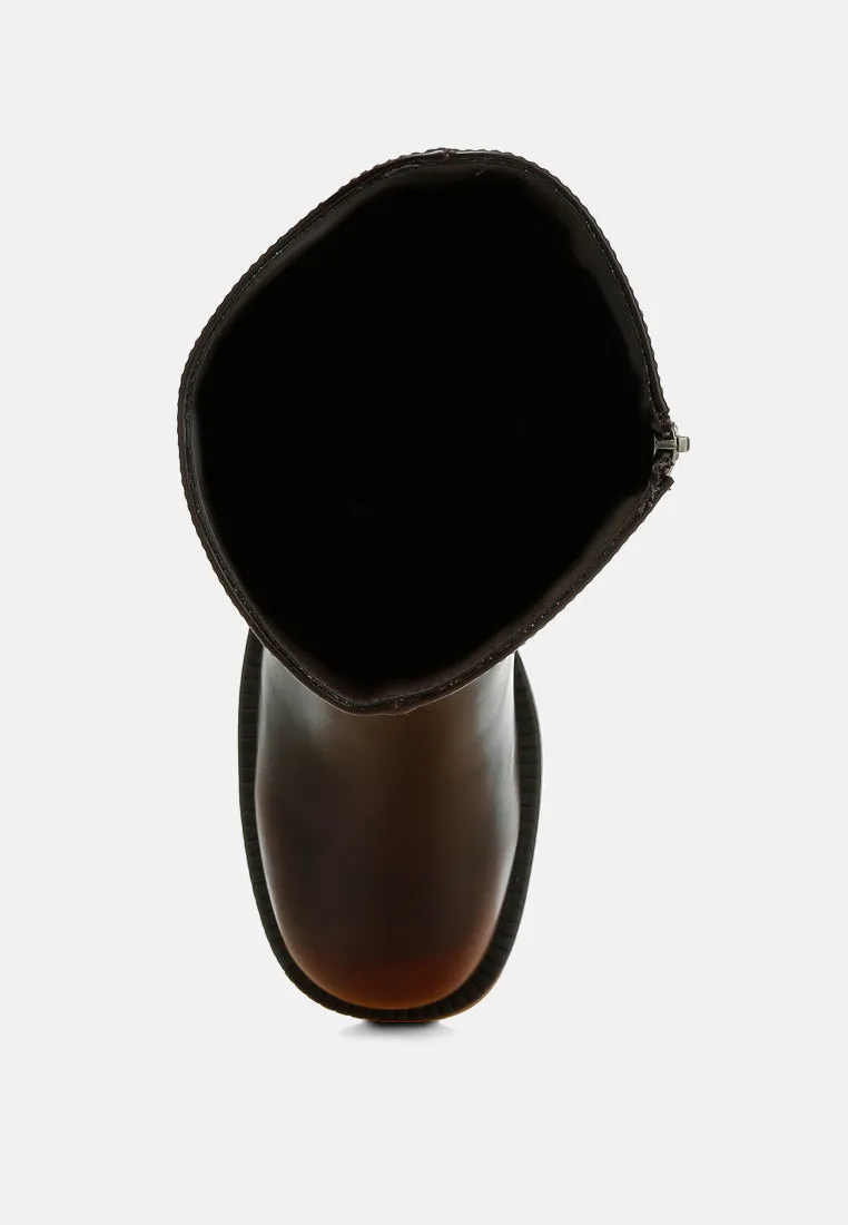 Block Heel Calf Boots By RUW