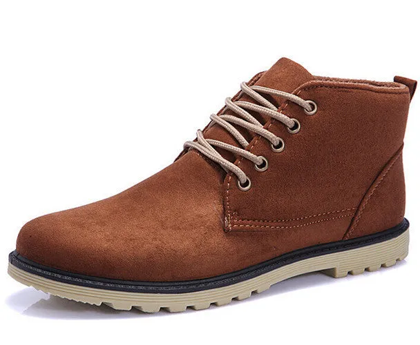 Brand Fashion Men Winter Shoes Lace-up Ankle Boots,Warm Cotton Inside Men Footwear Street Motorcycle Boots XMX258