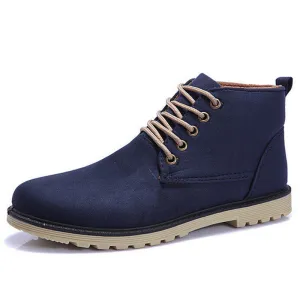 Brand Fashion Men Winter Shoes Lace-up Ankle Boots,Warm Cotton Inside Men Footwear Street Motorcycle Boots XMX258