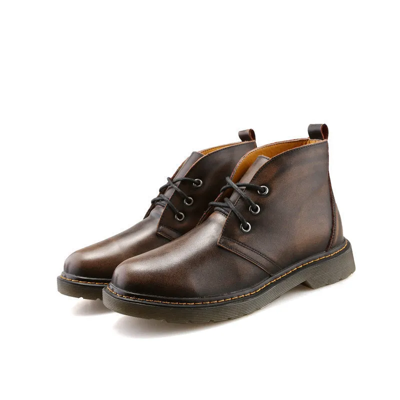 British Style Genuine Leather Winter Warm Men Boots Comfortable Winter Boots High Quality Leather Boots Men Zapatillas Hombre