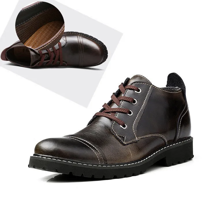 British Style Genuine Leather Winter Warm Men Boots Comfortable Winter Boots High Quality Leather Boots Men Zapatillas Hombre