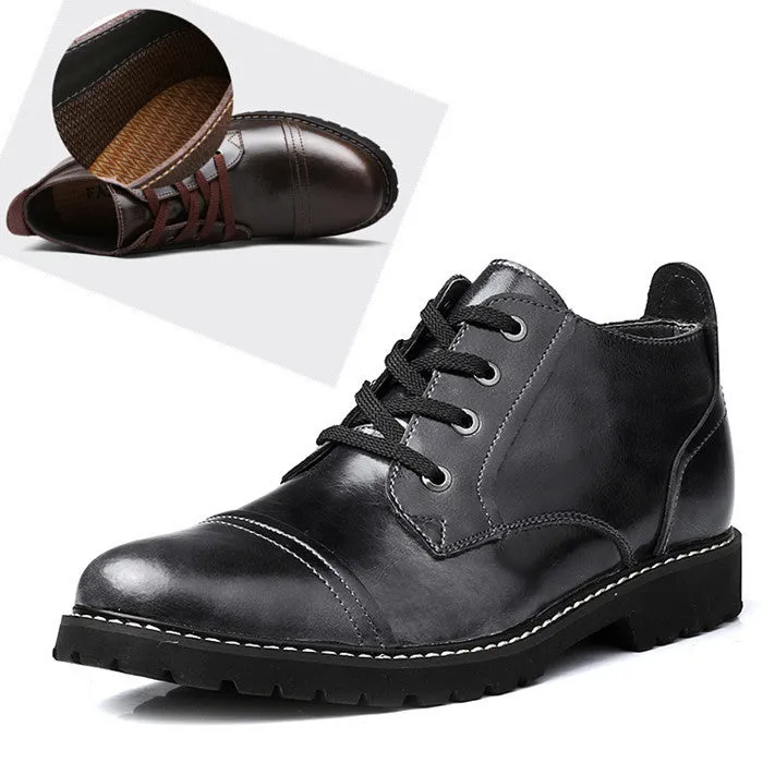 British Style Genuine Leather Winter Warm Men Boots Comfortable Winter Boots High Quality Leather Boots Men Zapatillas Hombre