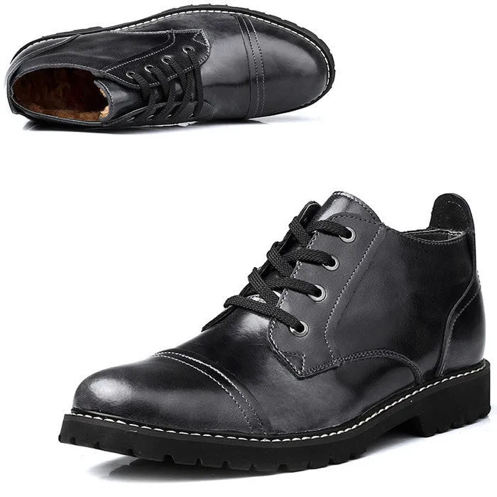 British Style Genuine Leather Winter Warm Men Boots Comfortable Winter Boots High Quality Leather Boots Men Zapatillas Hombre