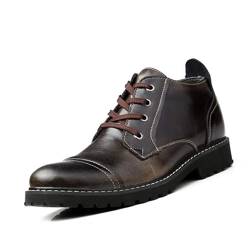British Style Genuine Leather Winter Warm Men Boots Comfortable Winter Boots High Quality Leather Boots Men Zapatillas Hombre