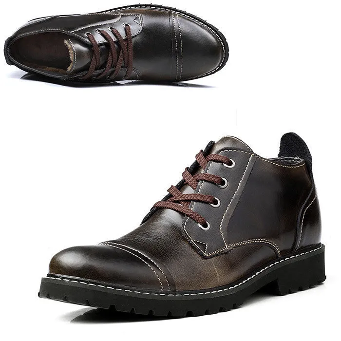 British Style Genuine Leather Winter Warm Men Boots Comfortable Winter Boots High Quality Leather Boots Men Zapatillas Hombre