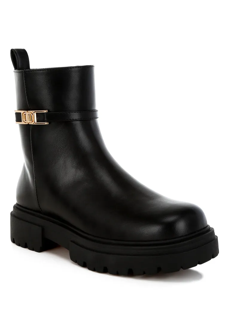 Buckle Belt Ankle Boots By RUW