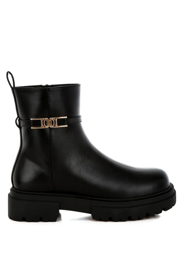 Buckle Belt Ankle Boots By RUW