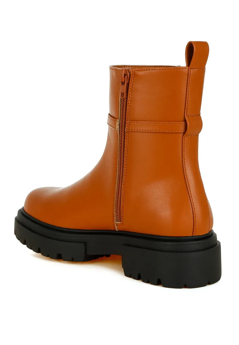 Buckle Belt Ankle Boots By RUW