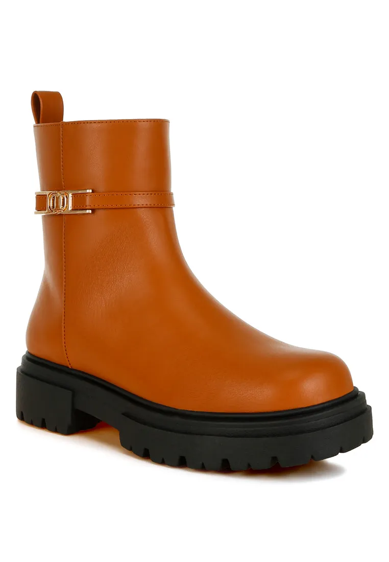 Buckle Belt Ankle Boots By RUW