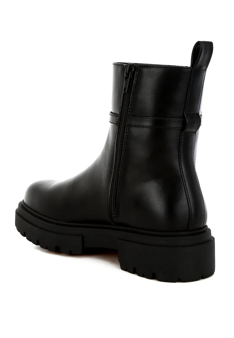 Buckle Belt Ankle Boots By RUW
