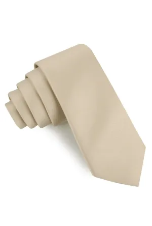 Champagne Satin Skinny Neck Tie