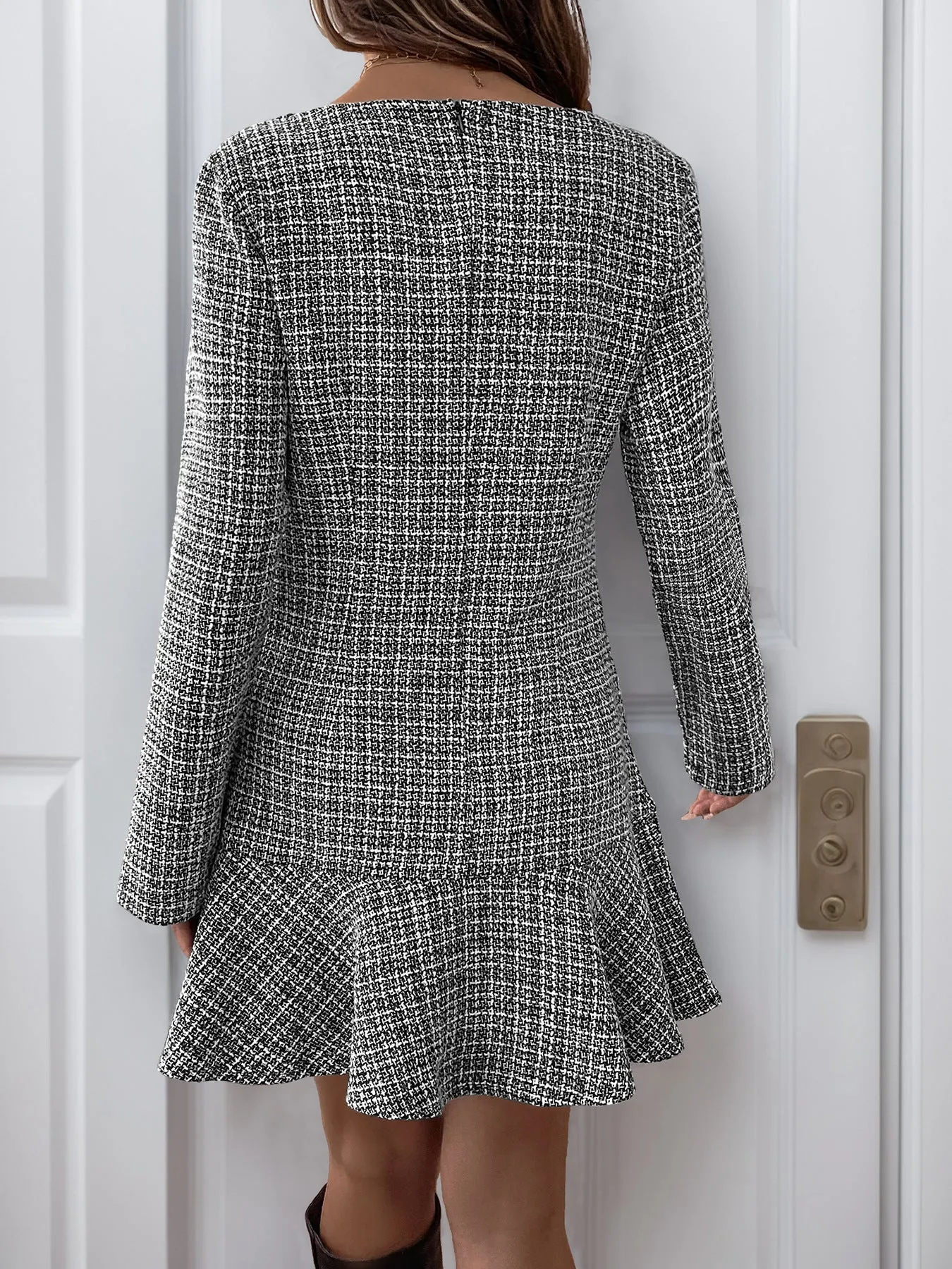 Chic Flowing Elegance Irregular Hem Ruffled Dress for Effortless Style