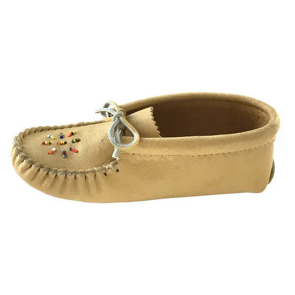 Children's Beaded Soft Soled Leather Moccasins
