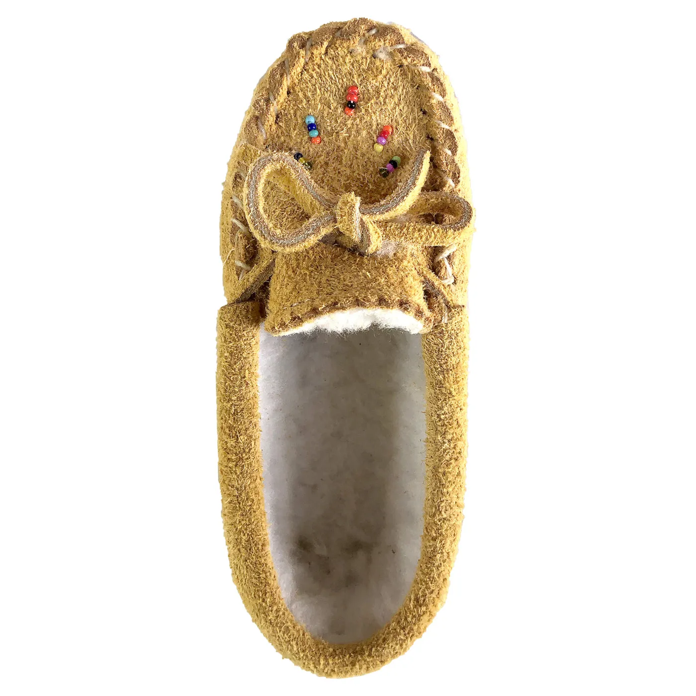 Children's Fleece Lined Beaded Suede Moccasins