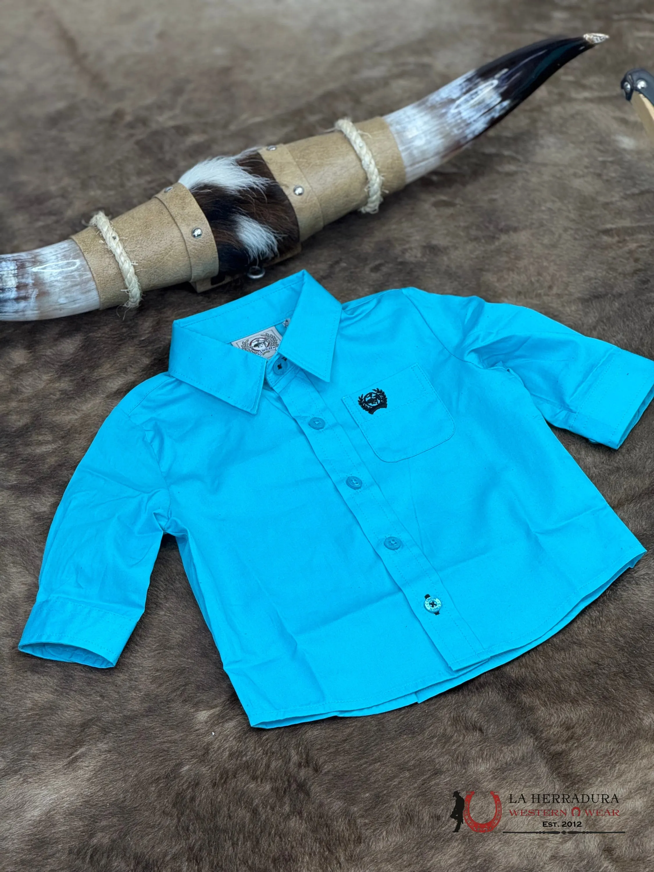 Cinch Baby Boys Turquoise Long Sleeve Shirt - 2374