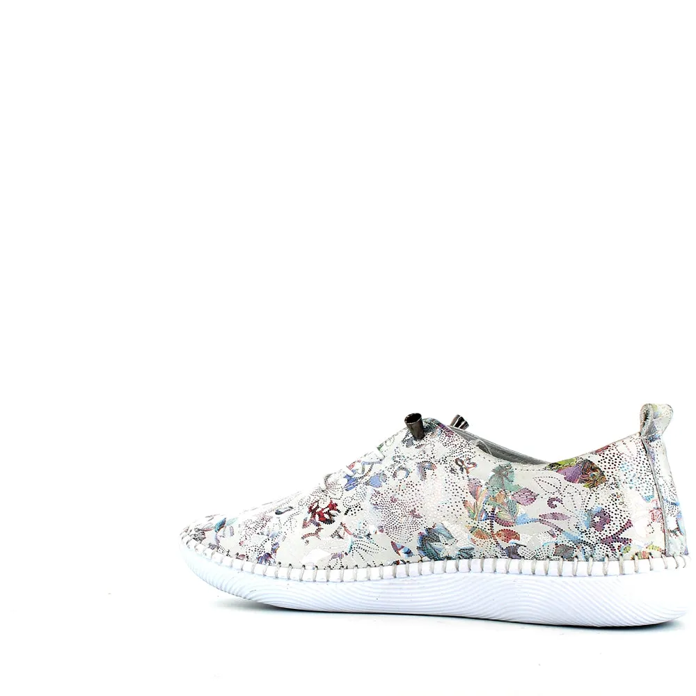 Cinders Edit Laced Summer Shoe Floral White