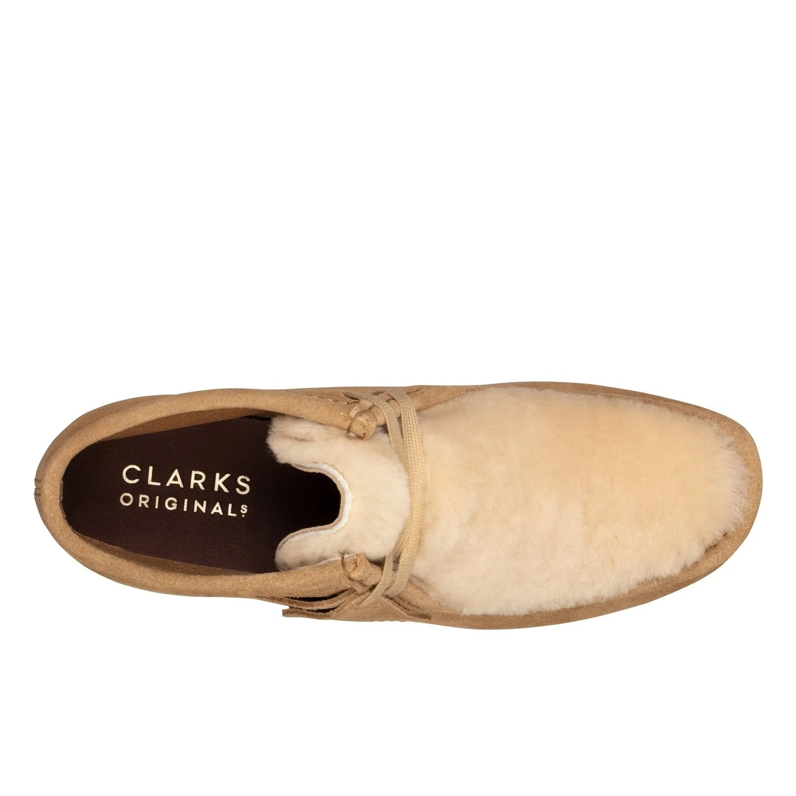 Clarks Women Wallabee Wedge Light Tan Suede