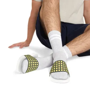 Cool Checkered Pattern Men's Pu Slide Sandals
