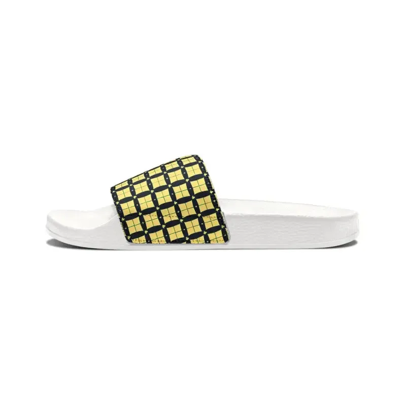 Cool Checkered Pattern Men's Pu Slide Sandals