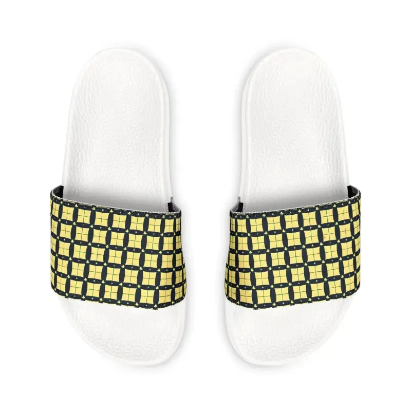 Cool Checkered Pattern Men's Pu Slide Sandals