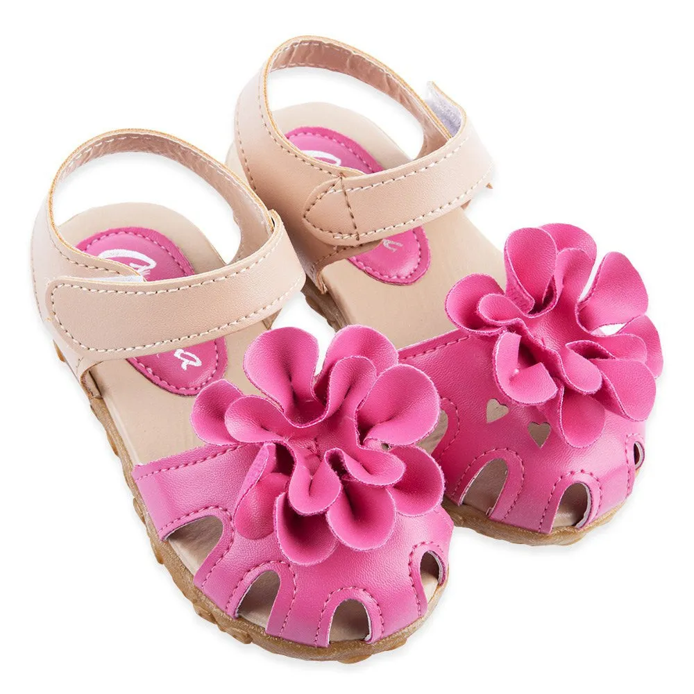 Cool PU Leather Girls Shoes kids Summer Baby Girls Sandals Shoes Skidproof Toddlers Infant Children Kids Flower Shoes Size 21-30