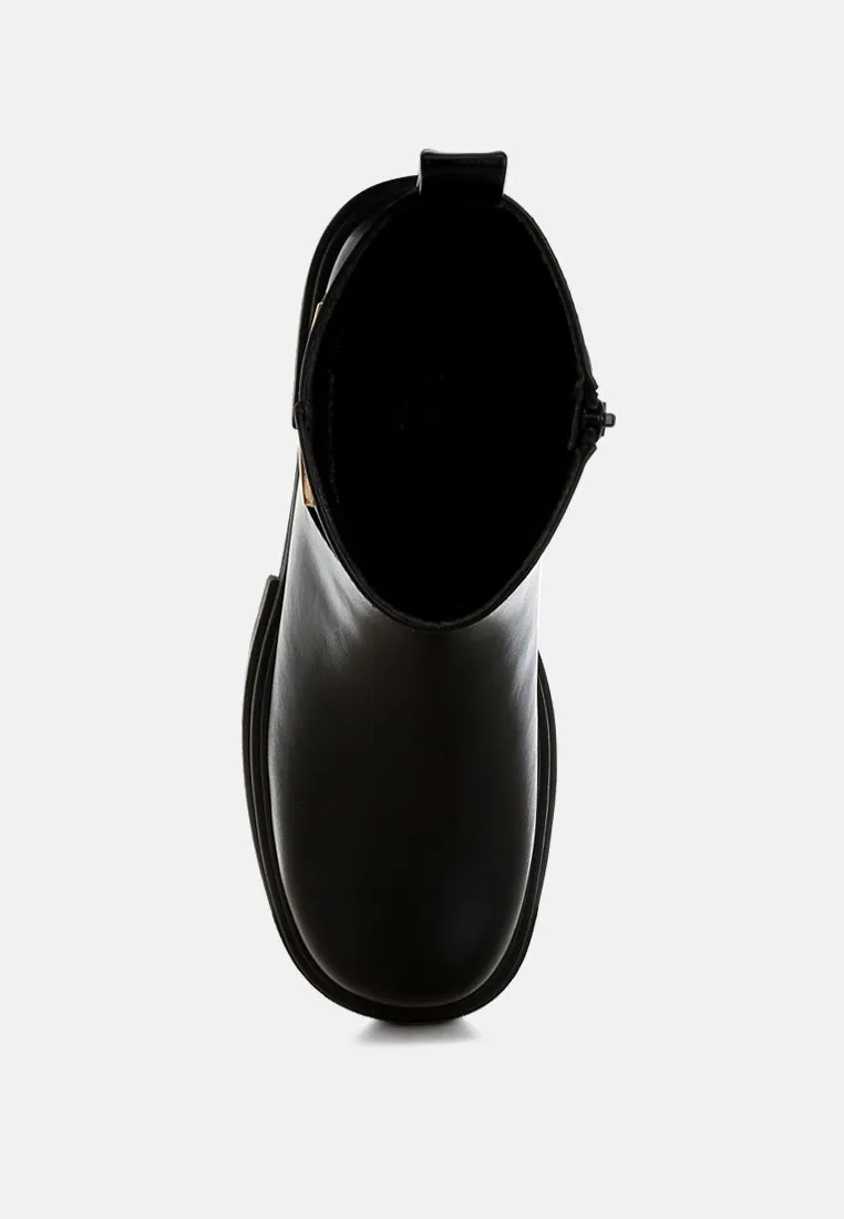 Corsac Buckle Belt Ankle Boots