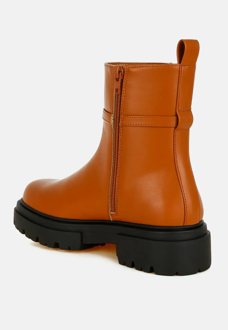 Corsac Buckle Belt Ankle Boots