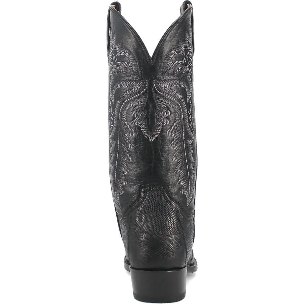 Dan Post Men’s Winston Black Exotic Lizard Leather 13” Round Toe Cowboy Boot